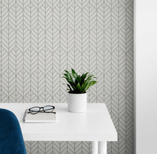 Carregar imagem no visualizador da galeria, Modern Lines Wallpaper. Geometric Shape Motif Pattern. #6674