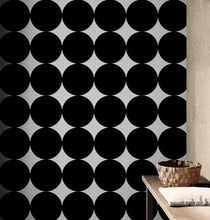 Carregar imagem no visualizador da galeria, Modern Geometric Black Circle Wallpaper Mural. #6675