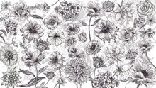 Carregar imagem no visualizador da galeria, Black and White Flower Wallpaper Mural. #6676