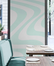 Load image into Gallery viewer, Mint Color Swirly Lines Abstract Wallpaper Mural. #6689
