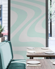 Carregar imagem no visualizador da galeria, Mint Color Swirly Lines Abstract Wallpaper Mural. #6689