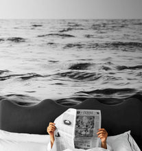 Carregar imagem no visualizador da galeria, Black and White Ocean Wave Wallpaper. Peel and Stick Wall Mural. #6691