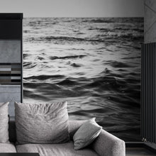 Carregar imagem no visualizador da galeria, Black and White Ocean Wave Wallpaper. Peel and Stick Wall Mural. #6691
