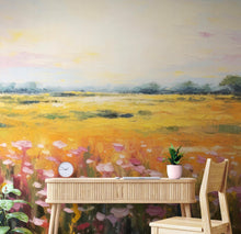 Carregar imagem no visualizador da galeria, Colorful Yellow Flower Field Painting Wallpaper Mural. #6692