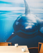 Load image into Gallery viewer, Great White Shark Wall Mural. Peel and Stick Wallpaper. #6700

