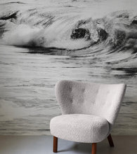 Carregar imagem no visualizador da galeria, Ocean Wave Wallpaper. Black and White Surf Theme Wall Mural. #6709