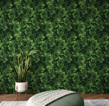 Load image into Gallery viewer, Green Leaves Pattern Wallpaper Mural. Botanical Wall Mural. #6744
