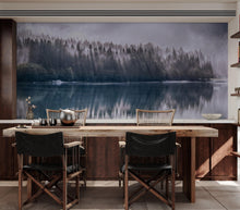 Carregar imagem no visualizador da galeria, Pine Trees Forest Lake View Wall Mural Wallpaper. #6754