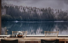 Load image into Gallery viewer, Pine Trees Forest Lake View Wall Mural Wallpaper. #6754
