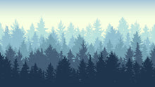 Carregar imagem no visualizador da galeria, Misty Forest Wallpaper. Blue Pastel Color Mural #6772