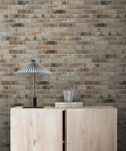 Load image into Gallery viewer, Brick Pattern Wallpaper Mural. Light Tan and Brown Color. #6801