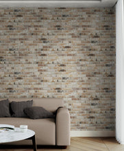 Load image into Gallery viewer, Brick Pattern Wallpaper Mural. Light Tan and Brown Color. #6801
