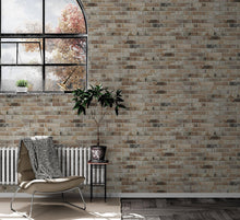 Load image into Gallery viewer, Brick Pattern Wallpaper Mural. Light Tan and Brown Color. #6801