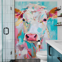 Carregar imagem no visualizador da galeria, Rustic Colorful Cow Wall Mural Wallpaper. #6823