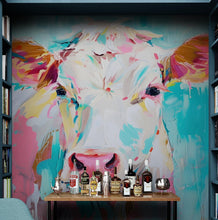 Carregar imagem no visualizador da galeria, Rustic Colorful Cow Wall Mural Wallpaper. #6823