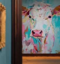 Carregar imagem no visualizador da galeria, Rustic Colorful Cow Wall Mural Wallpaper. #6823