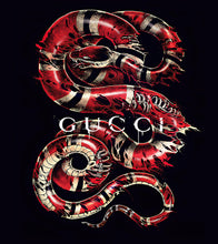 Carregar imagem no visualizador da galeria, Gucci Inspired Snake Over Black Background Wallpaper Mural #6825