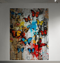 Carregar imagem no visualizador da galeria, Butterflies Graffiti Style Wallpaper Mural. #6828