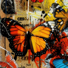 Carregar imagem no visualizador da galeria, Butterflies Graffiti Style Wallpaper Mural. #6828