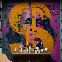 Load image into Gallery viewer, Money, Wealth, Success, Ambition Art Wall Wallpaper. Street Graffiti Art Mural. #6850