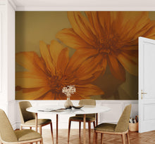 Load image into Gallery viewer, Vintage Pastel Floral Wallpaper – Yellow and Orange Botanical Flower Painting Wall Mural. #6855