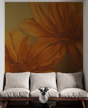 Load image into Gallery viewer, Vintage Pastel Floral Wallpaper – Yellow and Orange Botanical Flower Painting Wall Mural. #6855