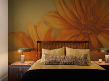 Load image into Gallery viewer, Vintage Pastel Floral Wallpaper – Yellow and Orange Botanical Flower Painting Wall Mural. #6855
