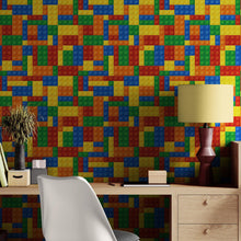 Carregar imagem no visualizador da galeria, Colorful Lego Blocks Pattern Wallaper Mural. #6856