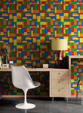 Carregar imagem no visualizador da galeria, Colorful Lego Blocks Pattern Wallaper Mural. #6856