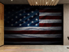 Carregar imagem no visualizador da galeria, USA Flag Waving Wallpaper Mural – Patriotic Peel and Stick American Flag. #6857