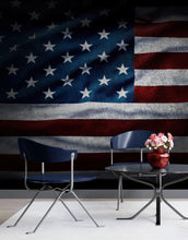 Carregar imagem no visualizador da galeria, USA Flag Waving Wallpaper Mural – Patriotic Peel and Stick American Flag. #6857