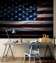 Carregar imagem no visualizador da galeria, USA Flag Waving Wallpaper Mural – Patriotic Peel and Stick American Flag. #6857