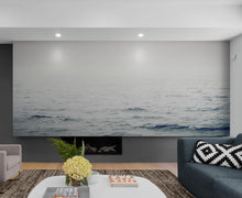 Load image into Gallery viewer, Serene Foggy Ocean Waves Wallpaper Mural. #6859
