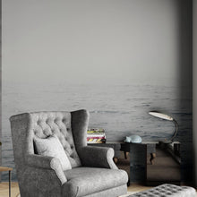 Load image into Gallery viewer, Serene Foggy Ocean Waves Wallpaper Mural. #6859