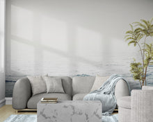 Load image into Gallery viewer, Serene Foggy Ocean Waves Wallpaper Mural. #6859