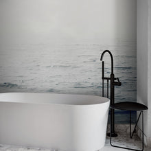 Load image into Gallery viewer, Serene Foggy Ocean Waves Wallpaper Mural. #6859