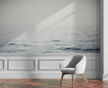 Load image into Gallery viewer, Serene Foggy Ocean Waves Wallpaper Mural. #6859