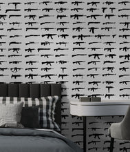 Carregar imagem no visualizador da galeria, Gun Pattern Wall Mural. Urban Camo Wallpaper. #6860