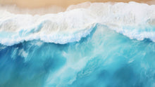 Load image into Gallery viewer, Blue Ocean Wave Wall Mural. #6869