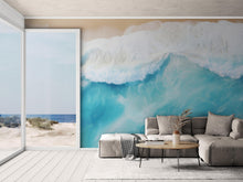 Load image into Gallery viewer, Blue Ocean Wave Wall Mural. #6869