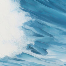 Load image into Gallery viewer, Artistic Painting of Blue Ocean Wave Wall Mural. #6870