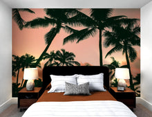 Carregar imagem no visualizador da galeria, Sunset Wallpaper Mural. Palm Trees Tropical Vibe. #6871