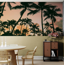 Carregar imagem no visualizador da galeria, Sunset Wallpaper Mural. Palm Trees Tropical Vibe. #6871