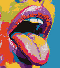 Load image into Gallery viewer, Glamour Chic Pop Art. Sexy Girl with Tongue Out Wall Mural. #6875