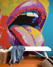 Load image into Gallery viewer, Glamour Chic Pop Art. Sexy Girl with Tongue Out Wall Mural. #6875