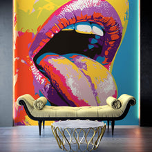 Load image into Gallery viewer, Glamour Chic Pop Art. Sexy Girl with Tongue Out Wall Mural. #6875