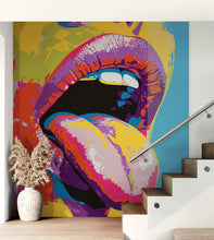 Load image into Gallery viewer, Glamour Chic Pop Art. Sexy Girl with Tongue Out Wall Mural. #6875