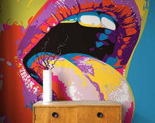 Load image into Gallery viewer, Glamour Chic Pop Art. Sexy Girl with Tongue Out Wall Mural. #6875