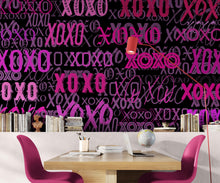 Load image into Gallery viewer, Pink XOXO Wallpaper Mural – Stylish Chic Glamour Girl’s Room Decor. #6899
