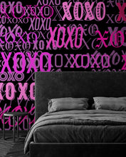 Load image into Gallery viewer, Pink XOXO Wallpaper Mural – Stylish Chic Glamour Girl’s Room Decor. #6899